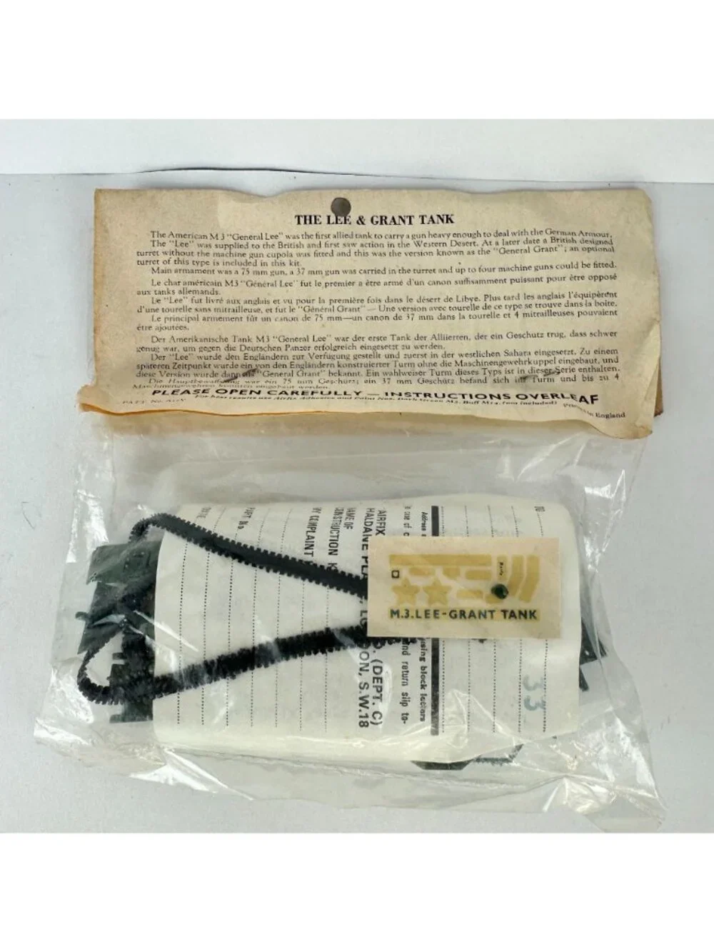Vintage Airfix 00 Scale Lee/Grant Tank Model Kit M3 General Lee WWII